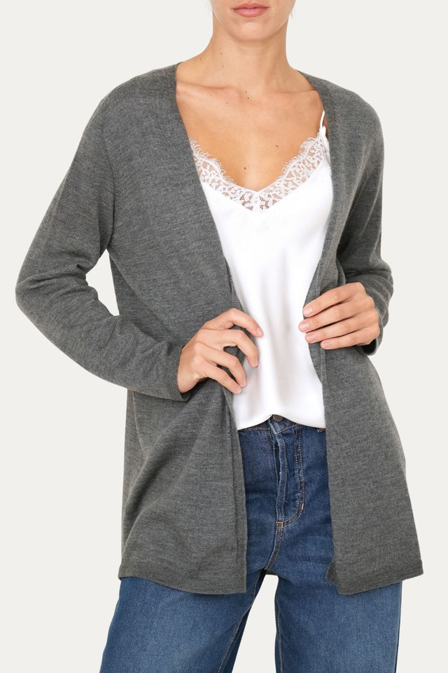 Cardigan lana merino Zegna Baruffa - Antracite
