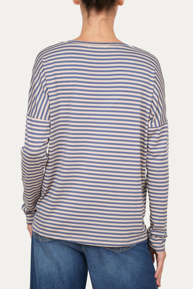 Maglia scollo a V Comfy - Cobalto Grano
