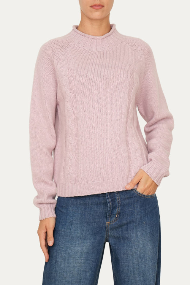 Maglione TRECCE misto cashmere - Malva
