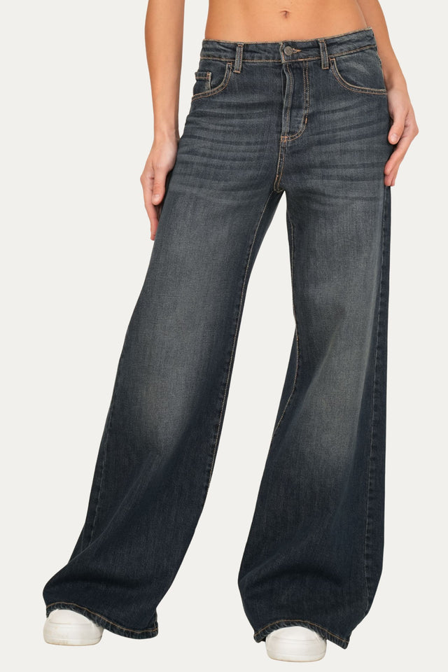 Jeans palazzo DEA tessuto Comfort - Denim Thè