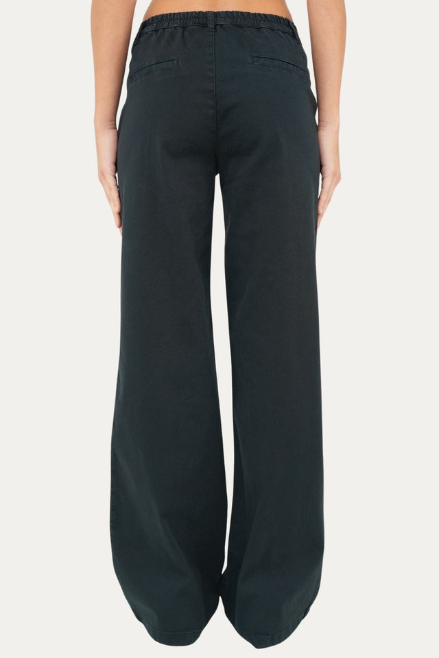 Pantalone palazzo LIA cotone gabardina - Blu