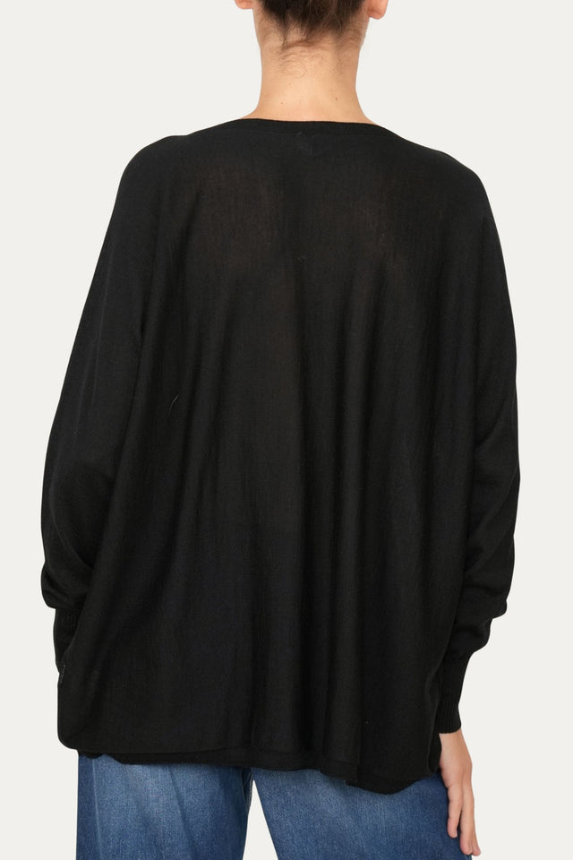 Cardigan con bottoni in lana merino Zegna Baruffa - Nero