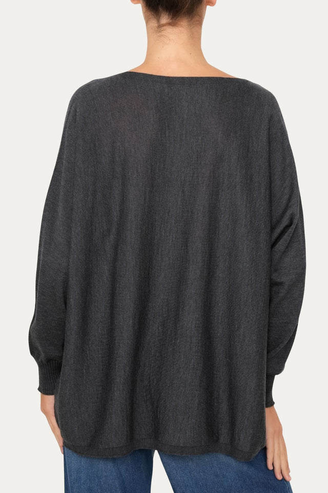 Cardigan con bottoni in lana merino Zegna Baruffa - Antracite