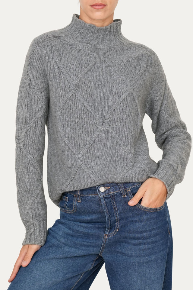 Maglione ROMBI misto cashmere - Grigio