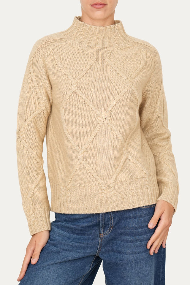 Maglione ROMBI misto cashmere - Grano
