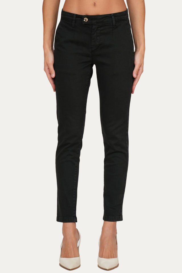 Pantalone CHINO in cotone gabardina - Nero