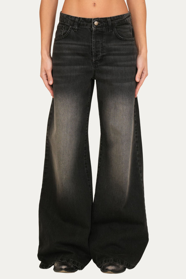 Jeans palazzo DEA tessuto slegato - Denim Bruciato