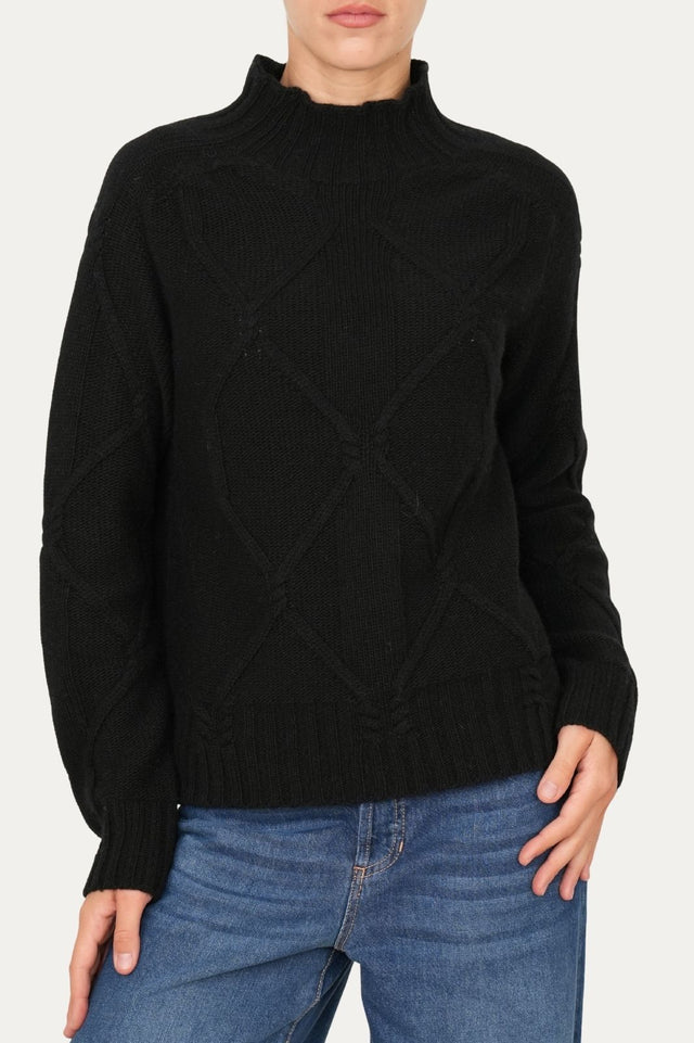 Maglione ROMBI misto cashmere - Nero