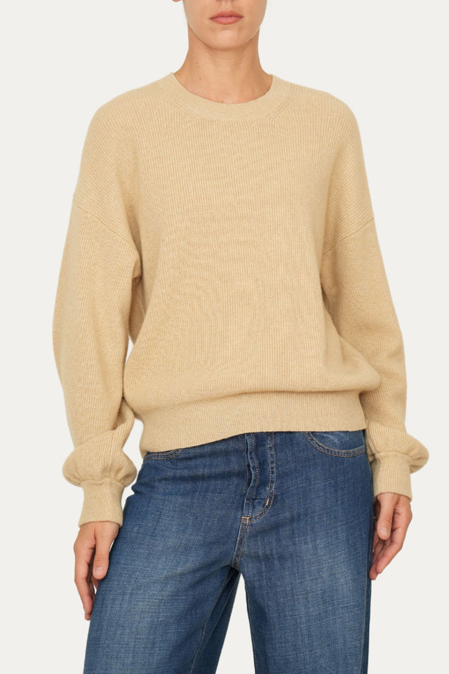 Maglia manica sbuffo misto cashmere - Grano