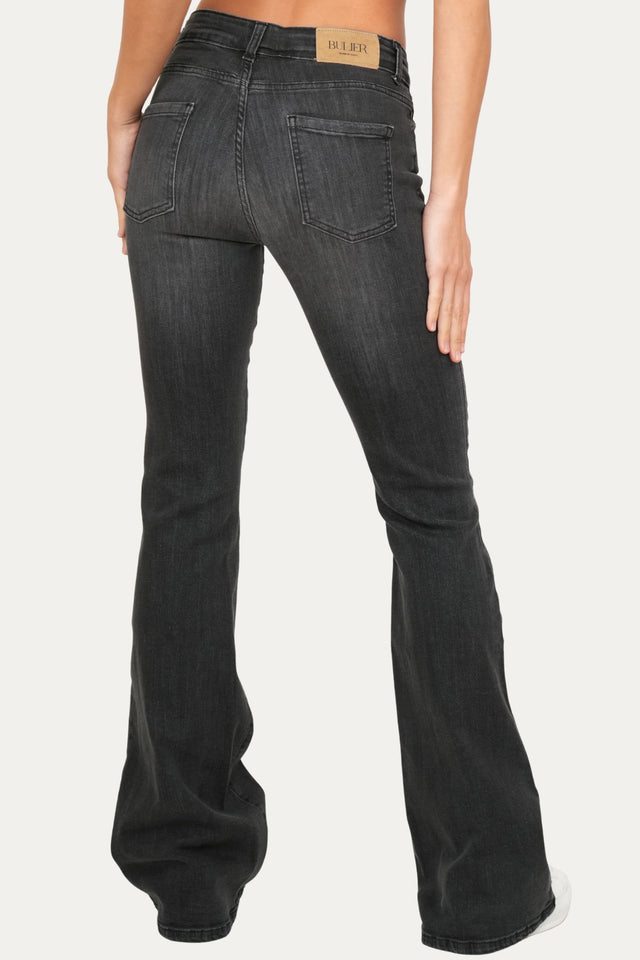Jeans a zampa JANE in tessuto stretch - Denim Nero