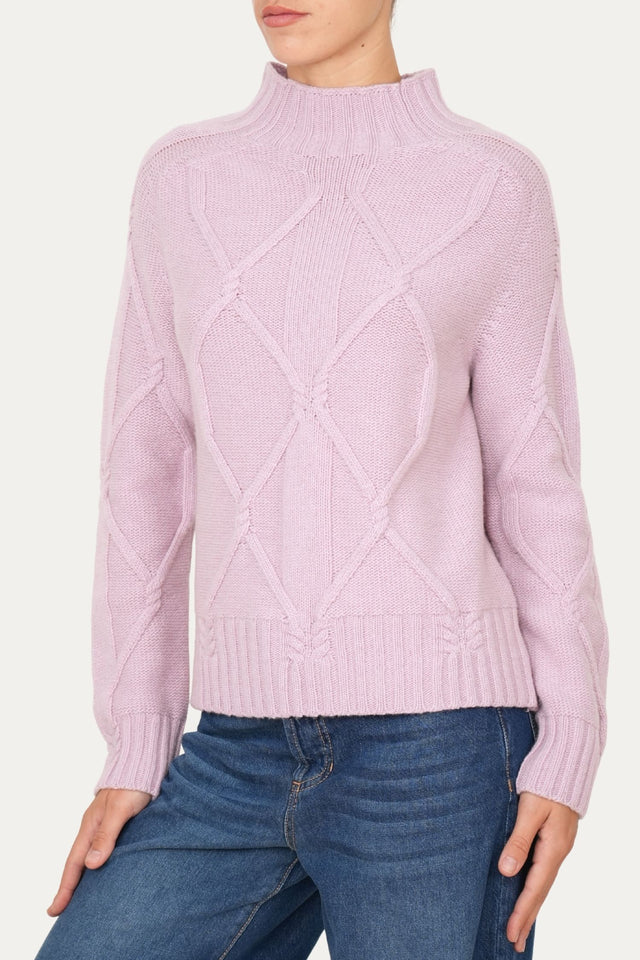 Maglione ROMBI misto cashmere - Malva