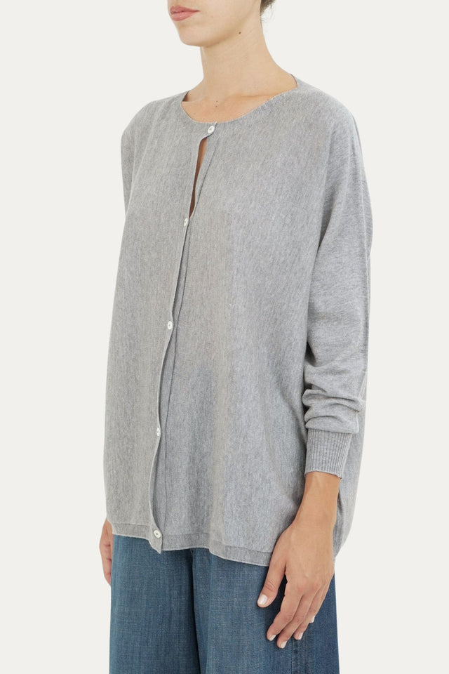 Cardigan con bottoni in lana merino Zegna Baruffa - Grigio