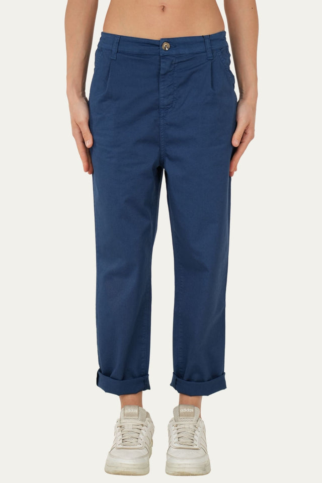 Pantalone boyfriend SALLY cotone Light - Blu