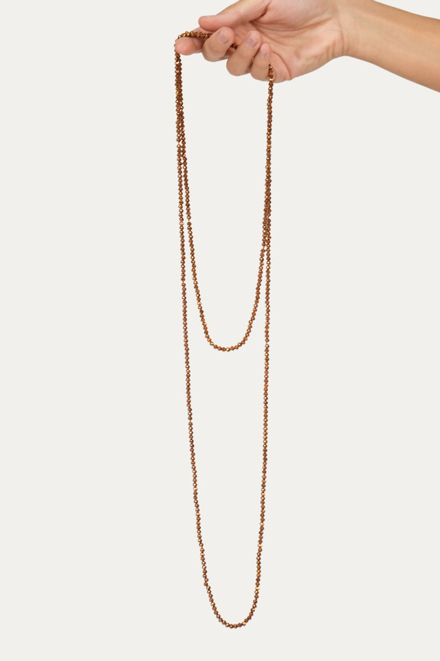 Collana punto luce PERLE PICCOLE - Tabacco