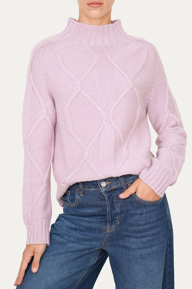 Maglione ROMBI misto cashmere - Malva
