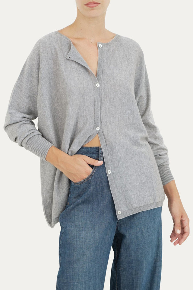 Cardigan con bottoni in lana merino Zegna Baruffa - Grigio