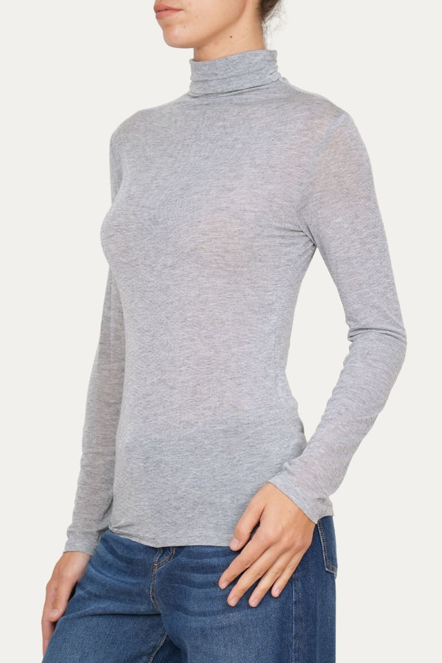 Maglia cachemirina dolcevita - Grigio Melange