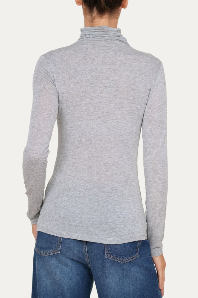 Maglia cachemirina dolcevita - Grigio Melange