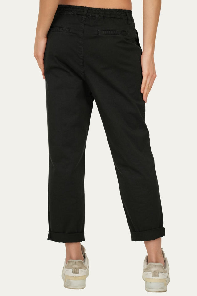 Pantalone boyfriend SALLY cotone Light - Nero