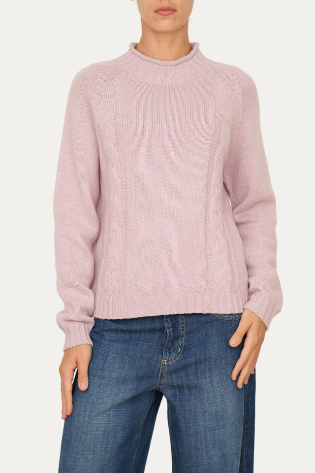 Maglione TRECCE misto cashmere - Malva