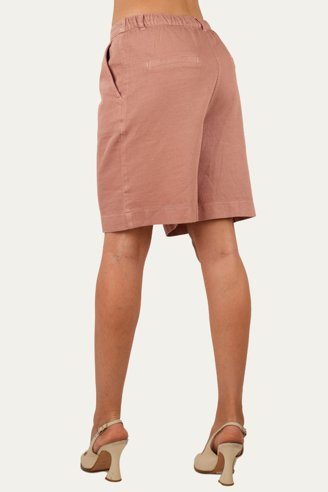Bermuda in Cotone slegato - Rosa Antico