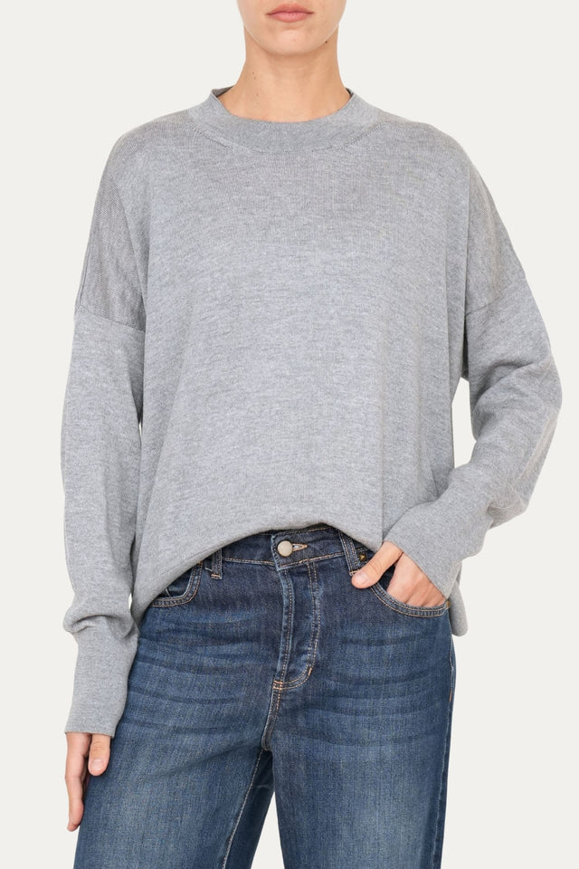 Maglia paricollo in lana merino Zegna Baruffa - Grigio