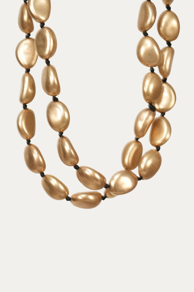 Collana ciottoli satinato - Oro