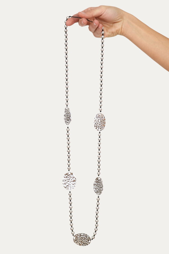 Collana ciondolo martellato - Silver