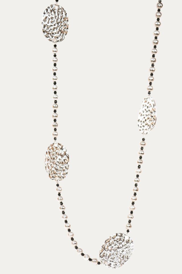 Collana ciondolo martellato - Silver