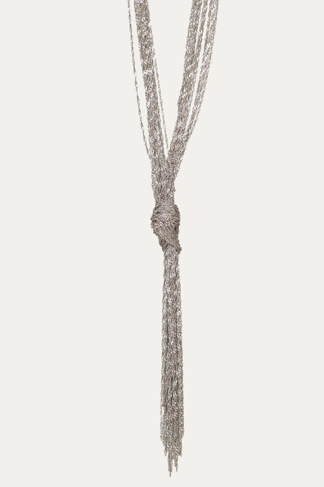 Collana multi filo con nodo componibile - Argento