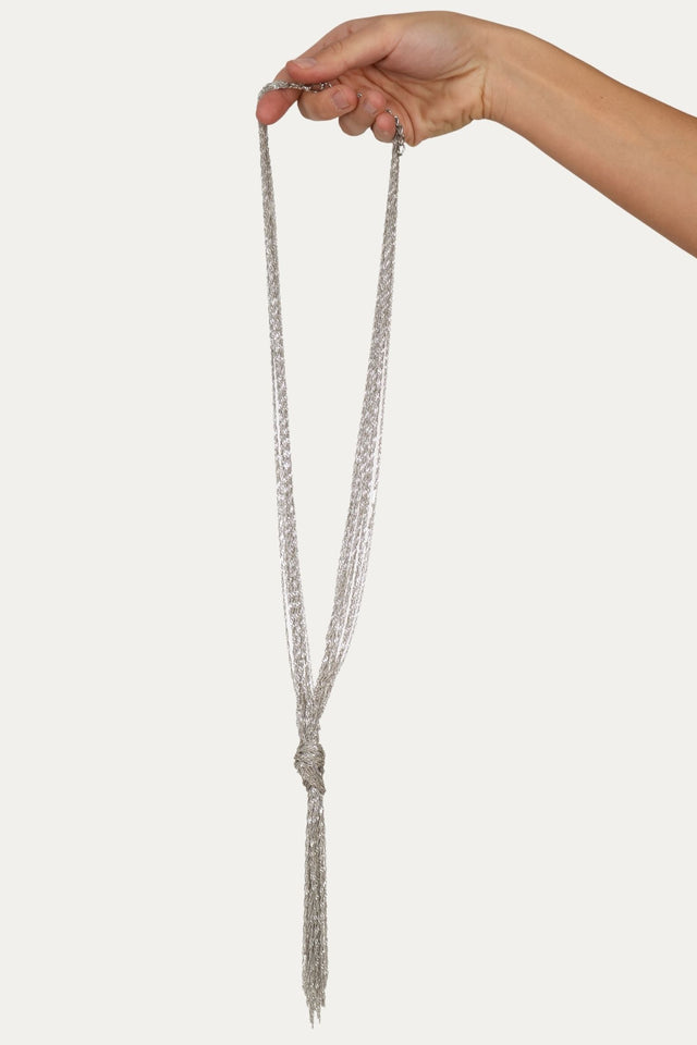 Collana multi filo con nodo componibile - Argento