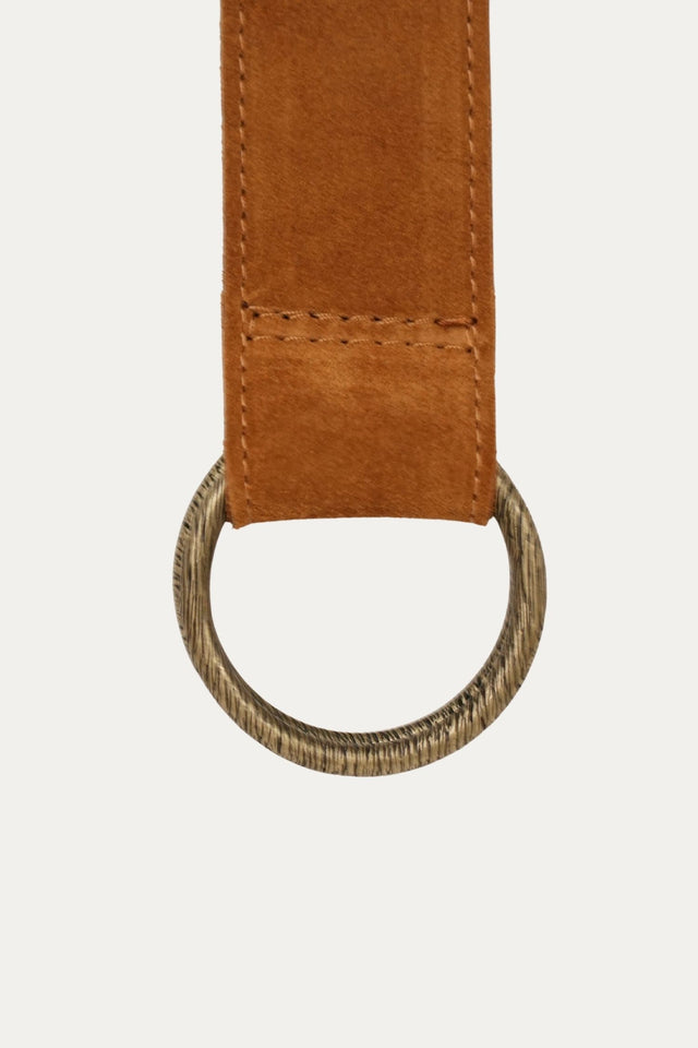 Cintura doppio anello in camoscio - Cuoio