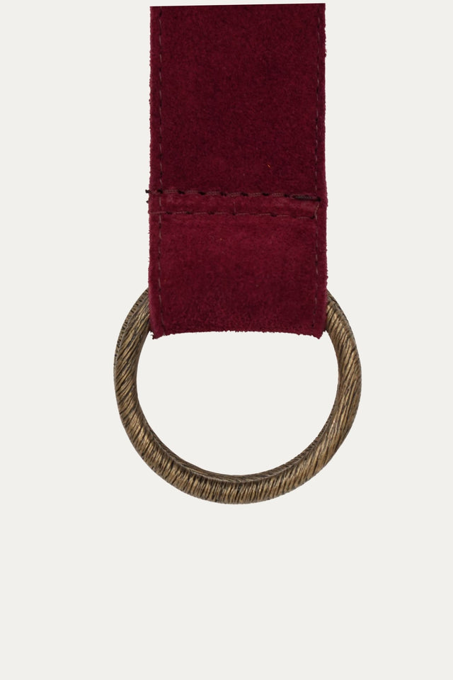 Cintura doppio anello in camoscio - Vino