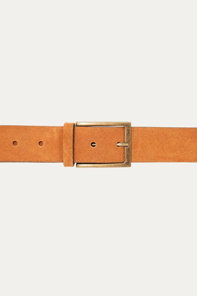 Cintura in camoscio con fibbia Ottone - Cuoio