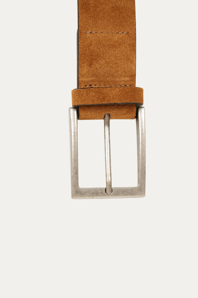 Cintura in camoscio con fibbia Argento - Cuoio