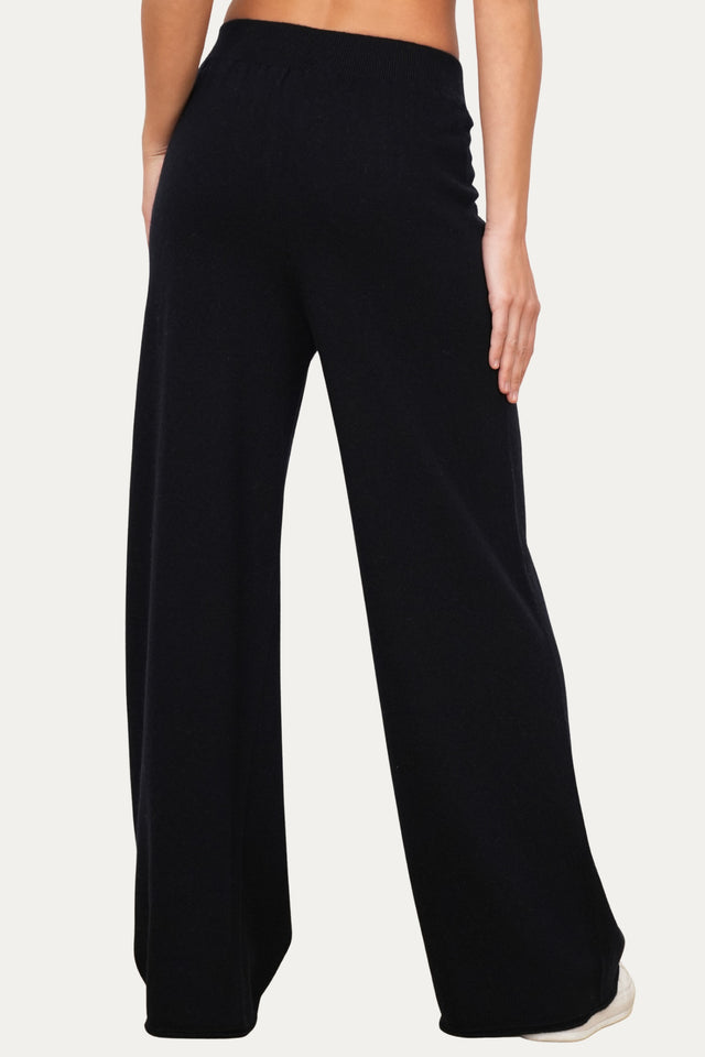 Pantalone palazzo misto cashmere - Navy