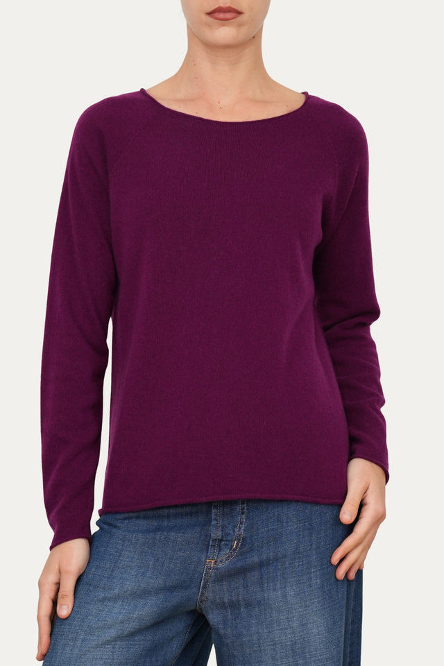 Maglia BASIC misto cashmere - Barbabietola