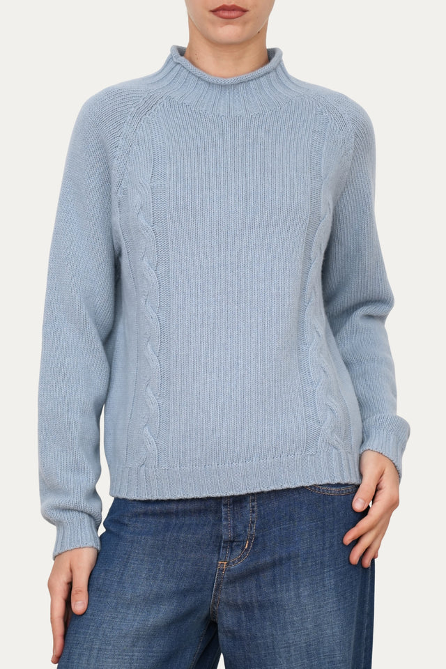 Maglione TRECCE misto cashmere - Nuvoloso