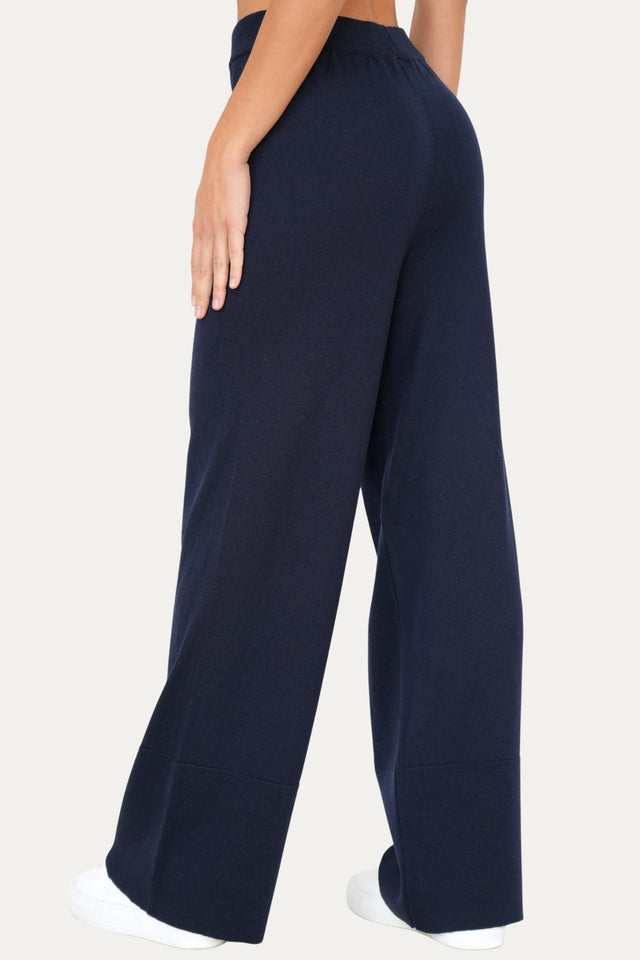Pantalone palazzo in lana merino Zegna Baruffa - Blu Navy