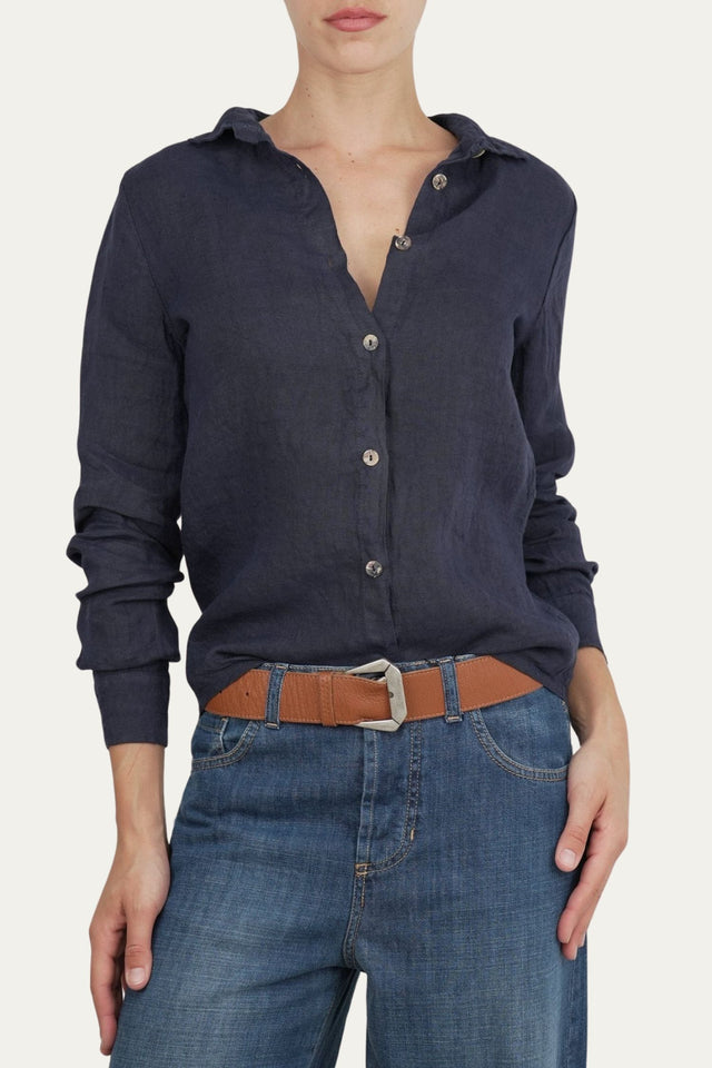 Camicia in lino - Blu