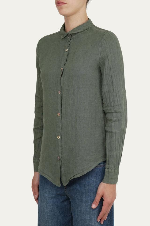Camicia in lino - Verde militare