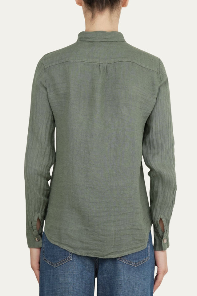 Camicia in lino - Verde militare