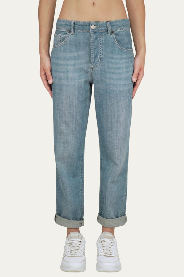 Jeans boyfriend SAMMY tessuto slegato Soft - Denim Thè Chiaro