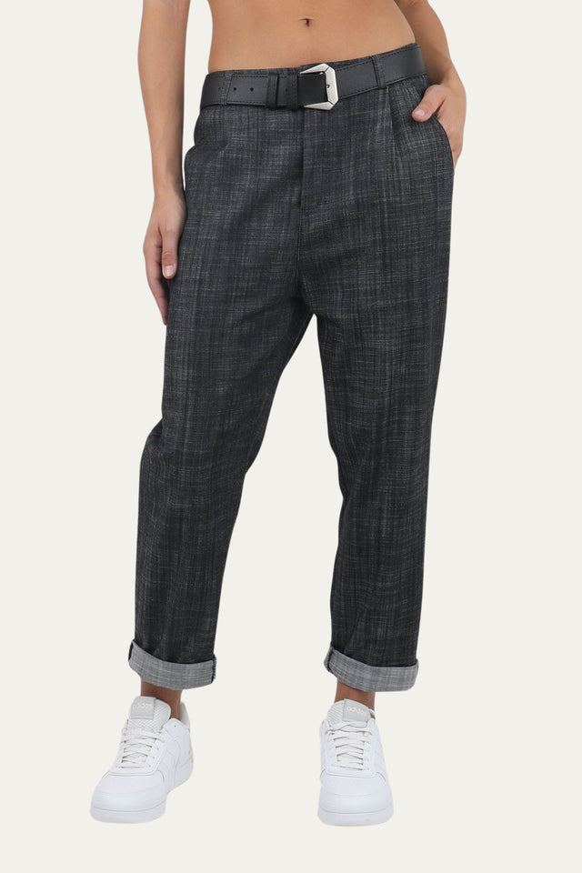 Bulier-Boyfriend trousers - dark denim