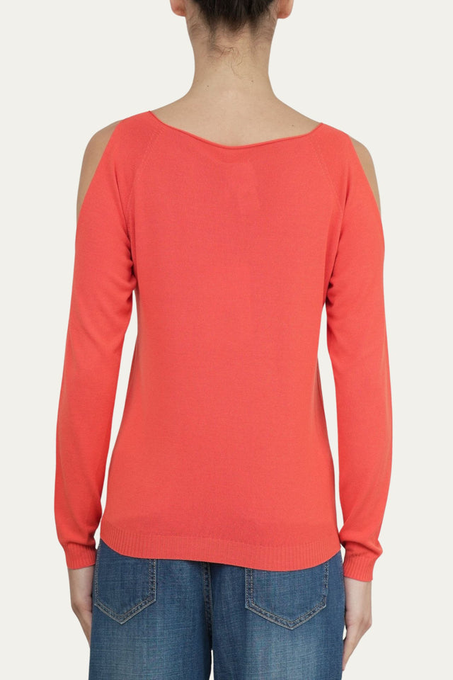 Maglia fori spalle - Corallo