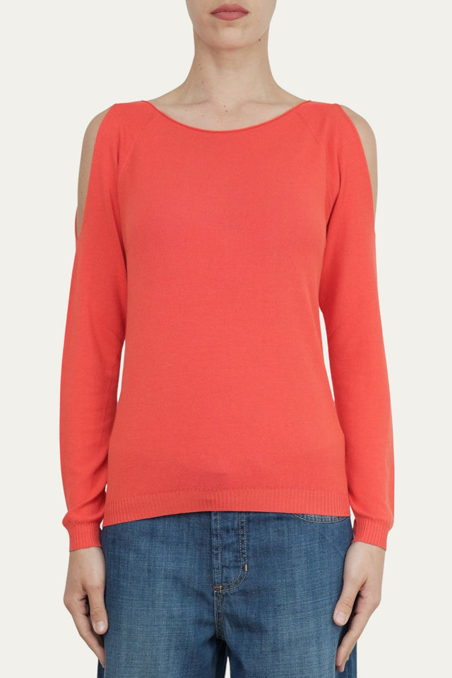 Maglia fori spalle - Corallo