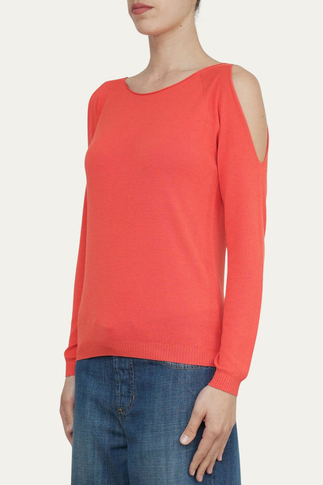 Maglia fori spalle - Corallo