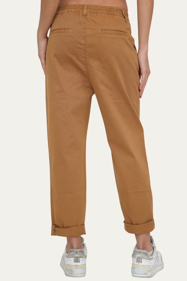 Pantalone boyfriend SALLY cotone elite - Camel