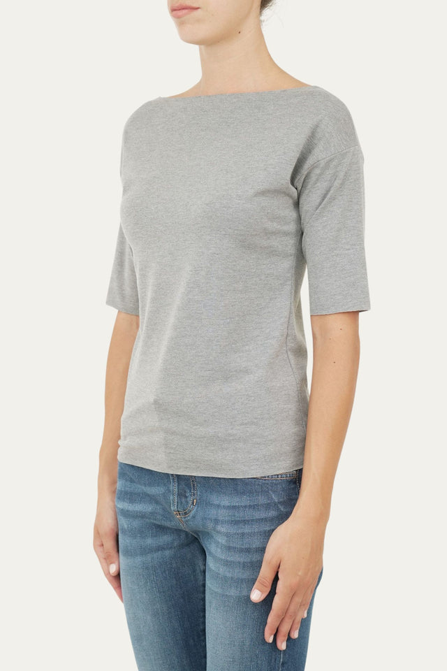 T+shirt manica 3/4 taglio vivo - Grigio