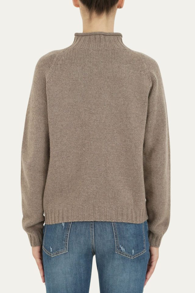 Maglione TRECCE misto cashmere - Noce